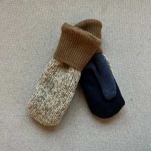 Kids Mittens S/M - Shades of Tan & Blue  242