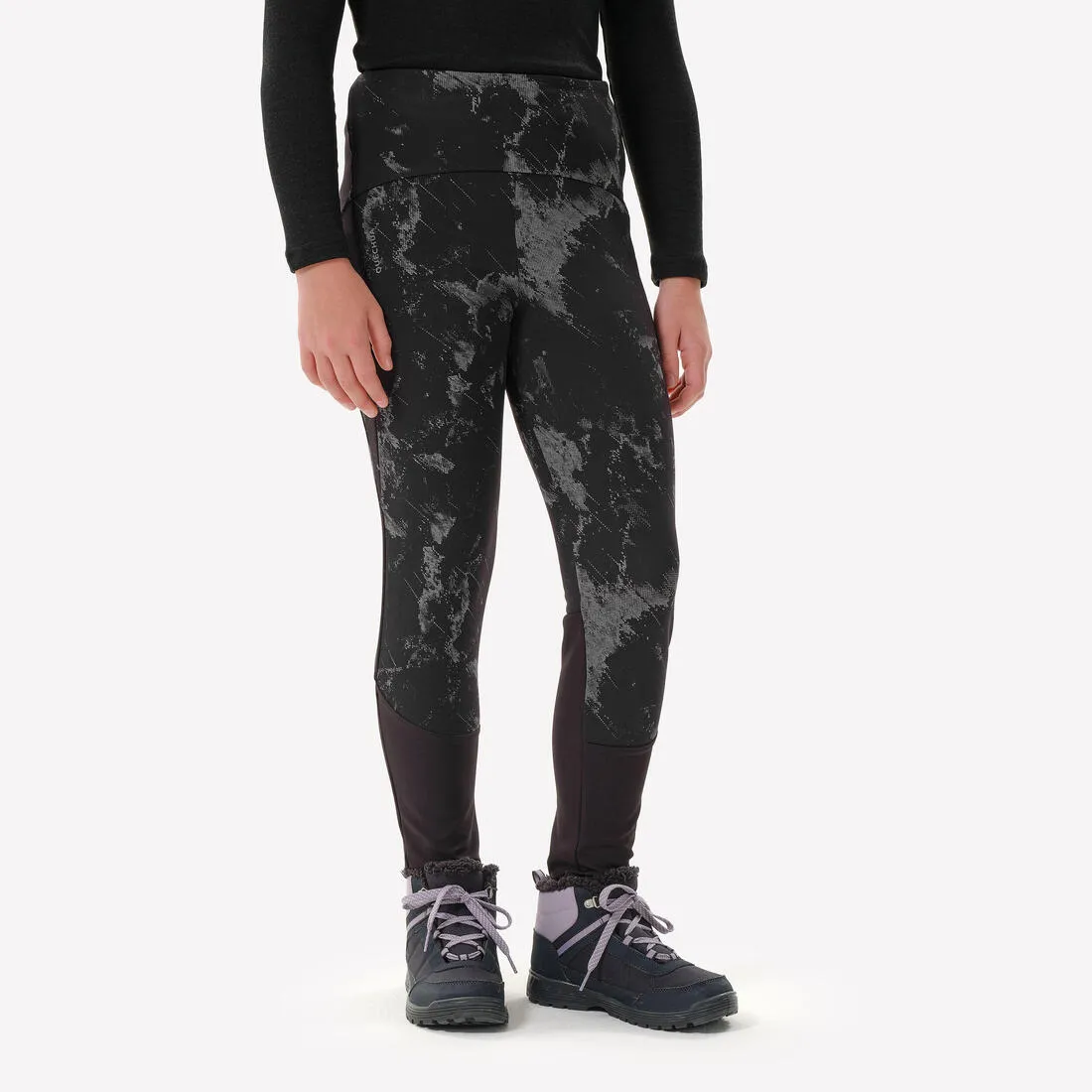 KIDS’ WARM HIKING LEGGINGS - SH100 - 7-15 YEARS