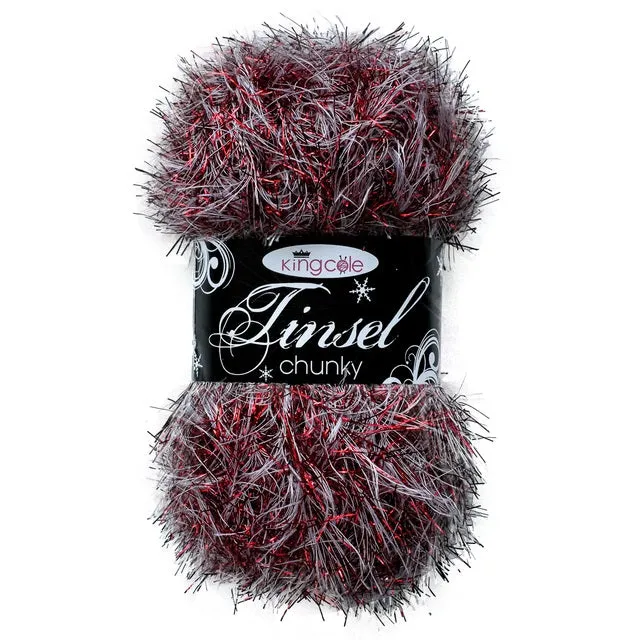 King Cole Tinsel Chunky - Red Snow