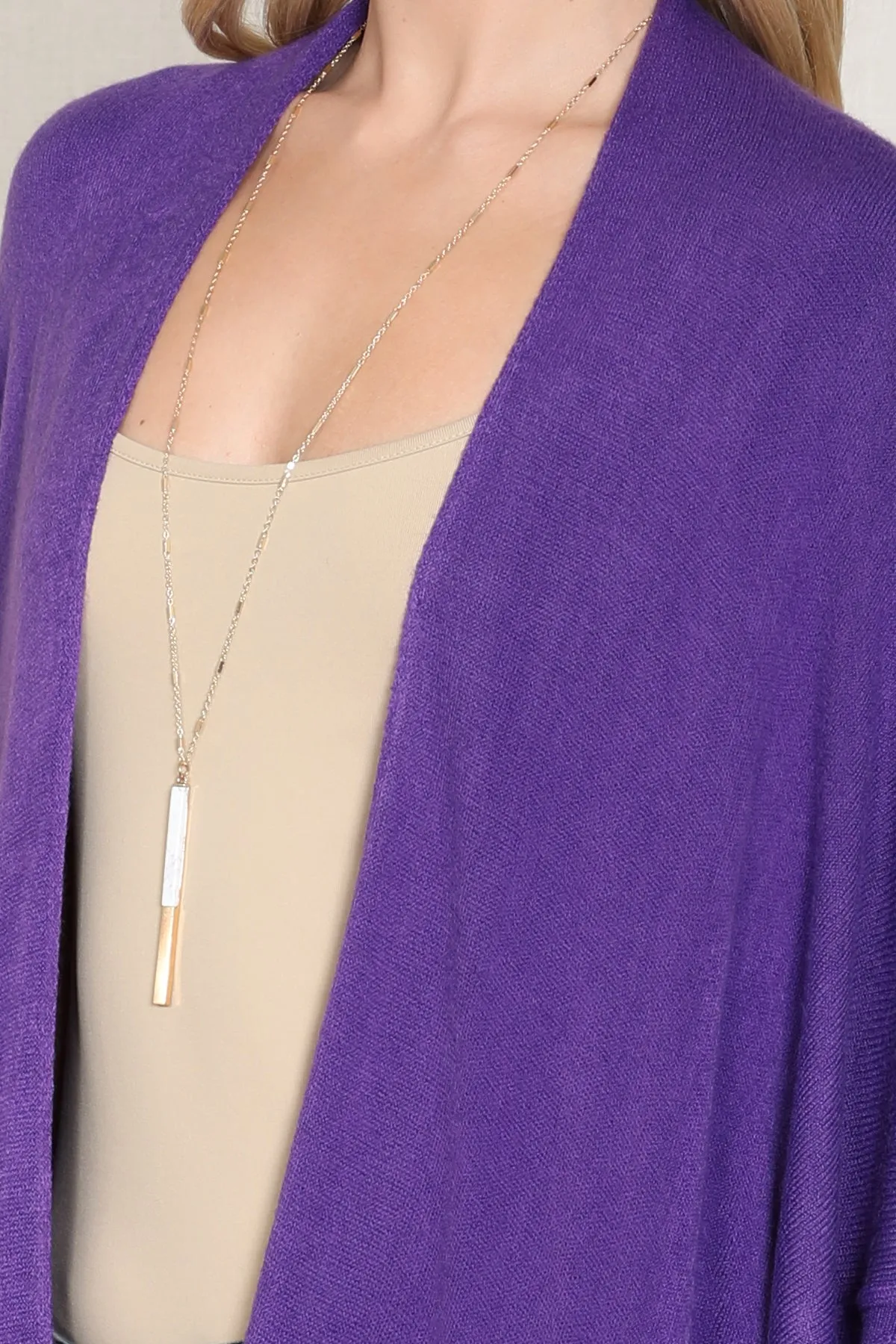 KNIT RUFFLED SOLID COLOR KIMONO