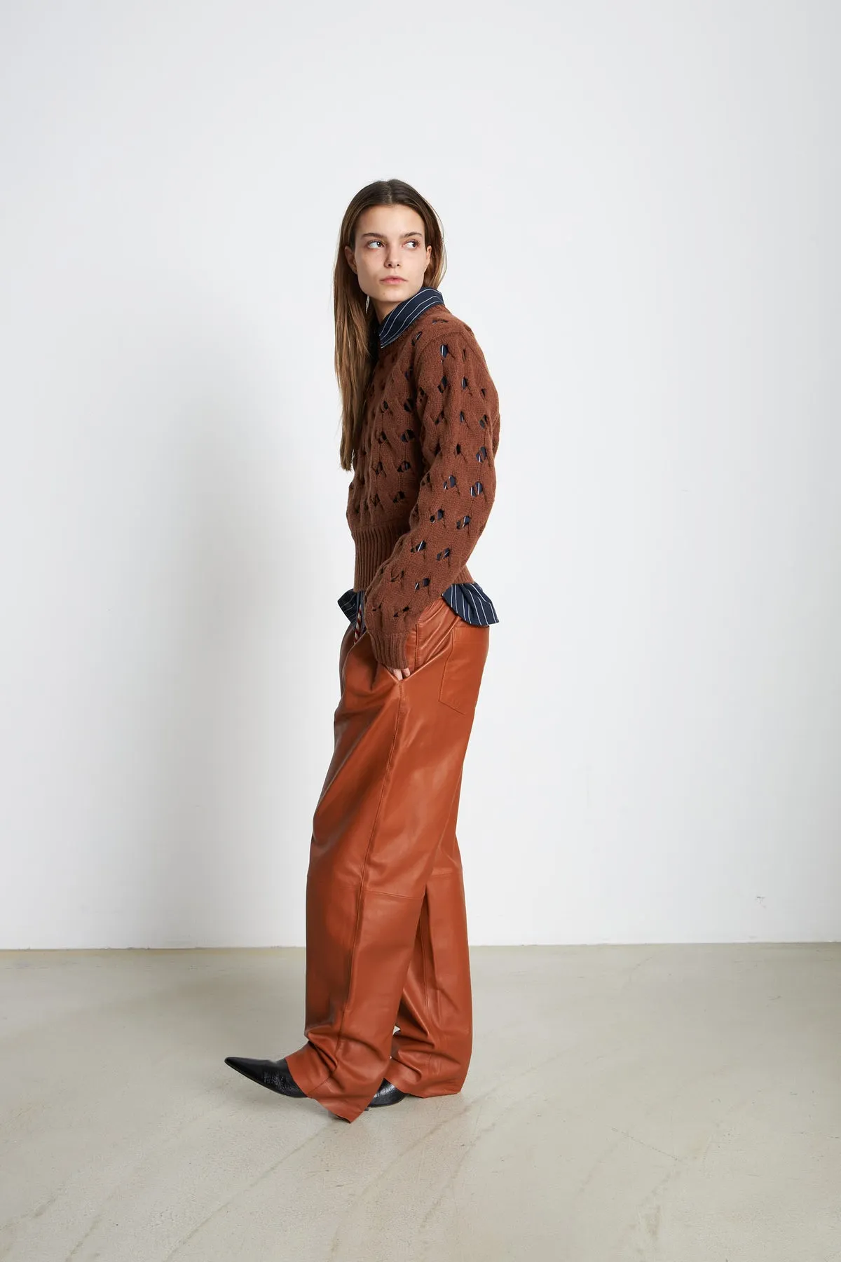Knitted Sweater - Brown