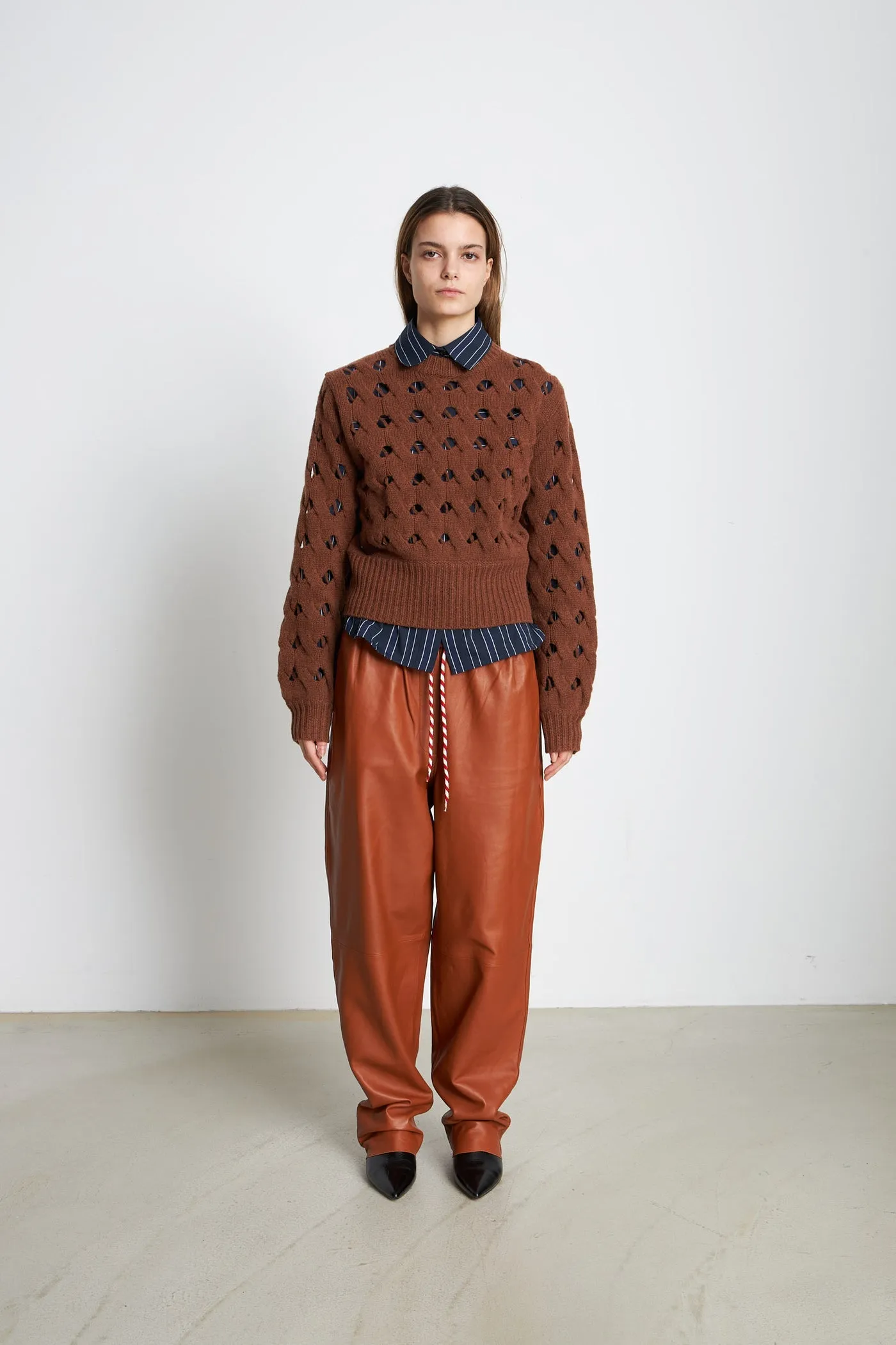 Knitted Sweater - Brown