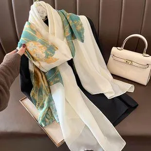 Korean Style Spring And Autumn Summer New Plaid 70 Silk Square Scarf Women's Silk Scarf Decorative Scarf Elegant Scarf Mulberry Silk Scarf