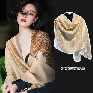 Korean Style Spring And Autumn Summer New Plaid 70 Silk Square Scarf Women's Silk Scarf Decorative Scarf Elegant Scarf Mulberry Silk Scarf