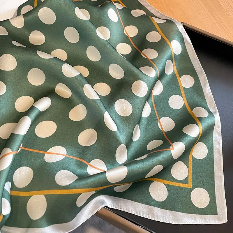Korean Style Sweet Dot Small Silk Scarf Women's Mulberry Silk Decorative Scarf Shawl Elegant Silk 53 Square Scarf Spring And Autumn