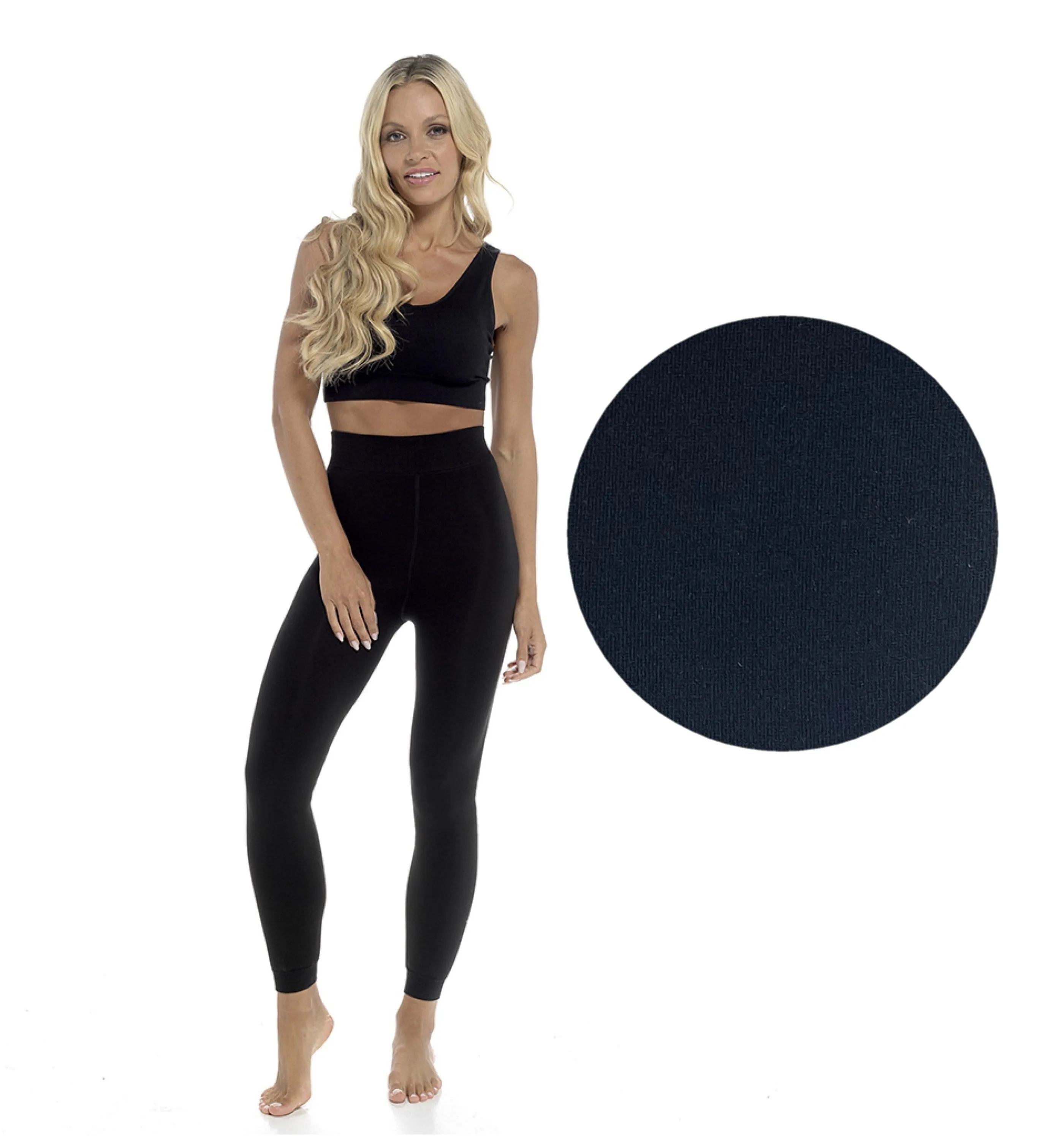 Ladies Thermal Leggings Womens Plush Velvet Lined 200 Denier Tog 2.2 Side-Seam Free