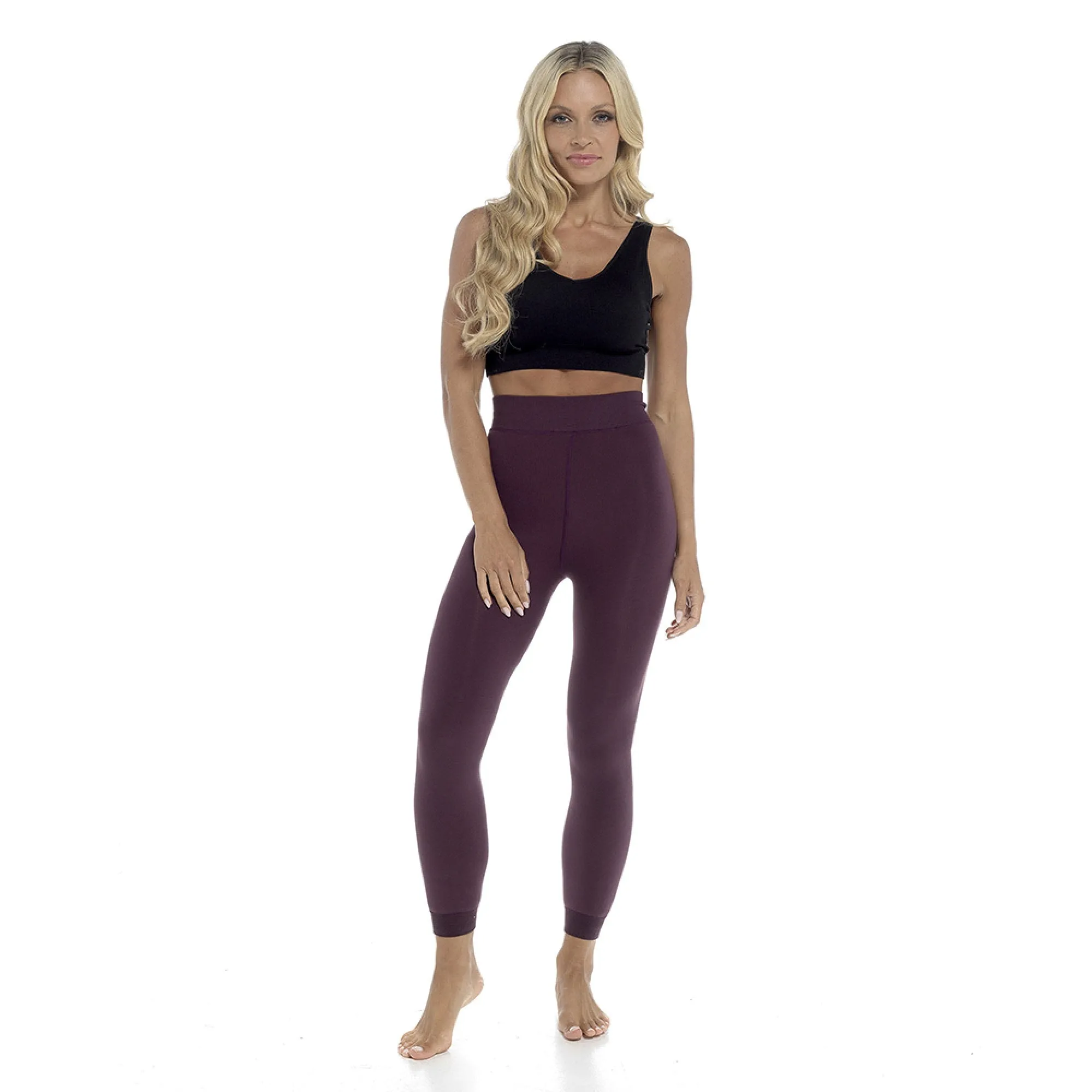 Ladies Thermal Leggings Womens Plush Velvet Lined 200 Denier Tog 2.2 Side-Seam Free
