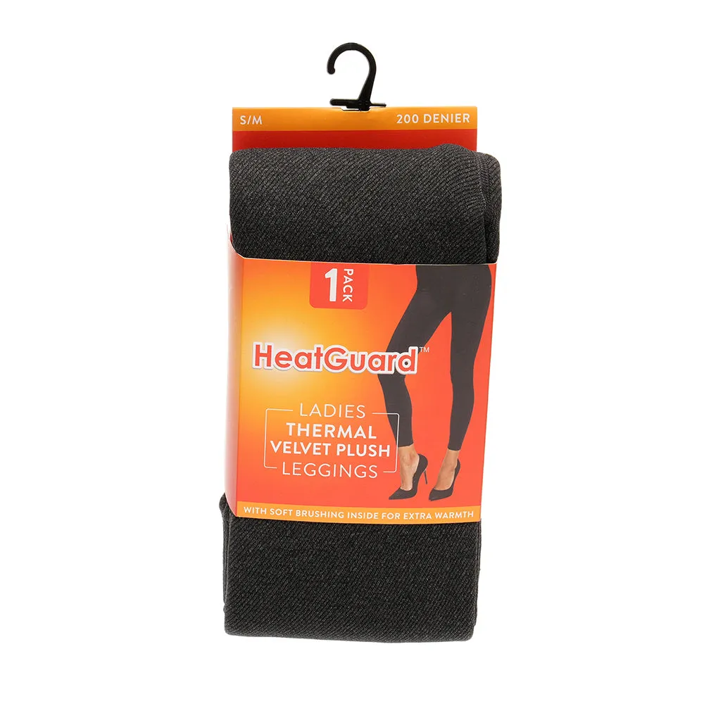 Ladies Thermal Leggings Womens Plush Velvet Lined 200 Denier Tog 2.2 Side-Seam Free