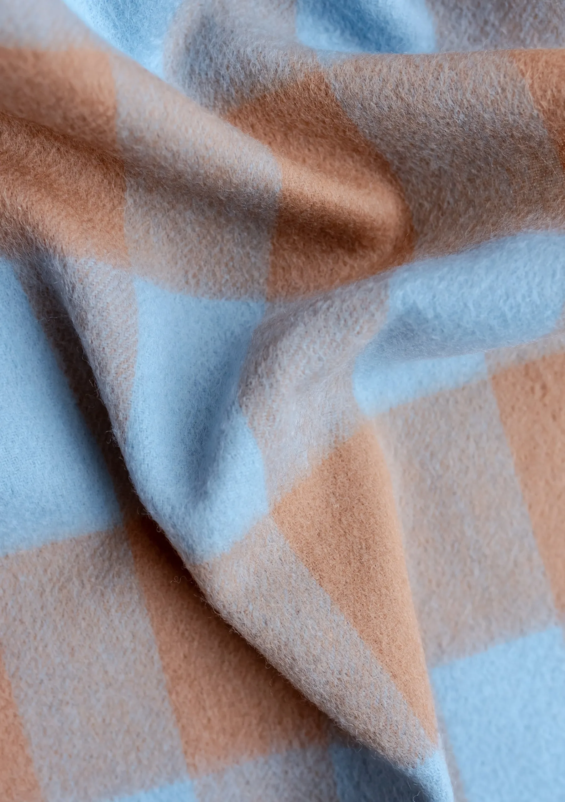 Lambswool Scarf in Blue Gingham