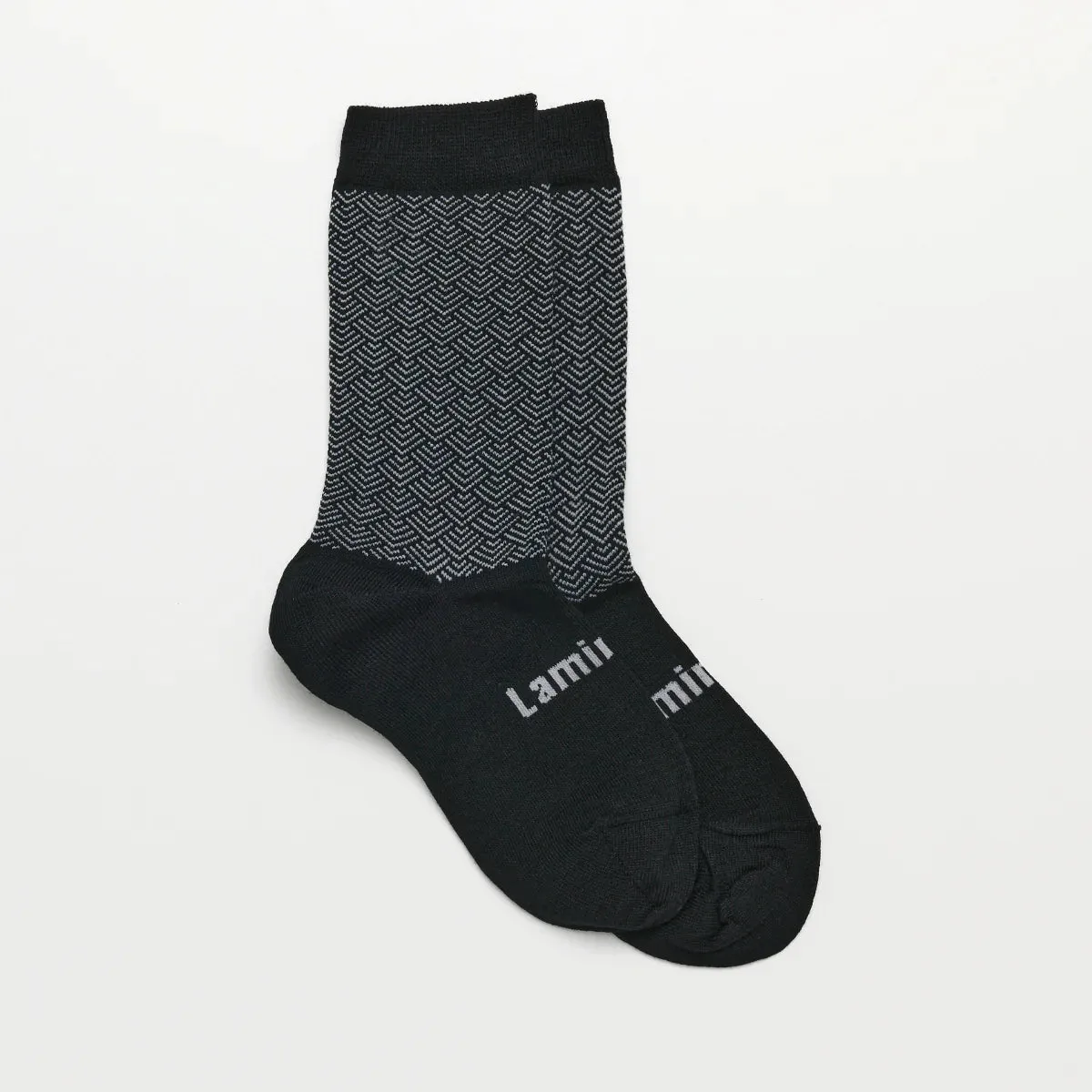 Lamington II SHELDON Merino Wool Pattern Socks - blk/what