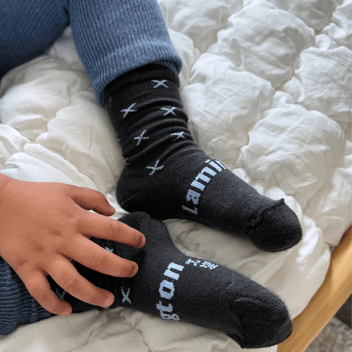 Lamington | Merino Crew Socks | Baltic | Child Sizes