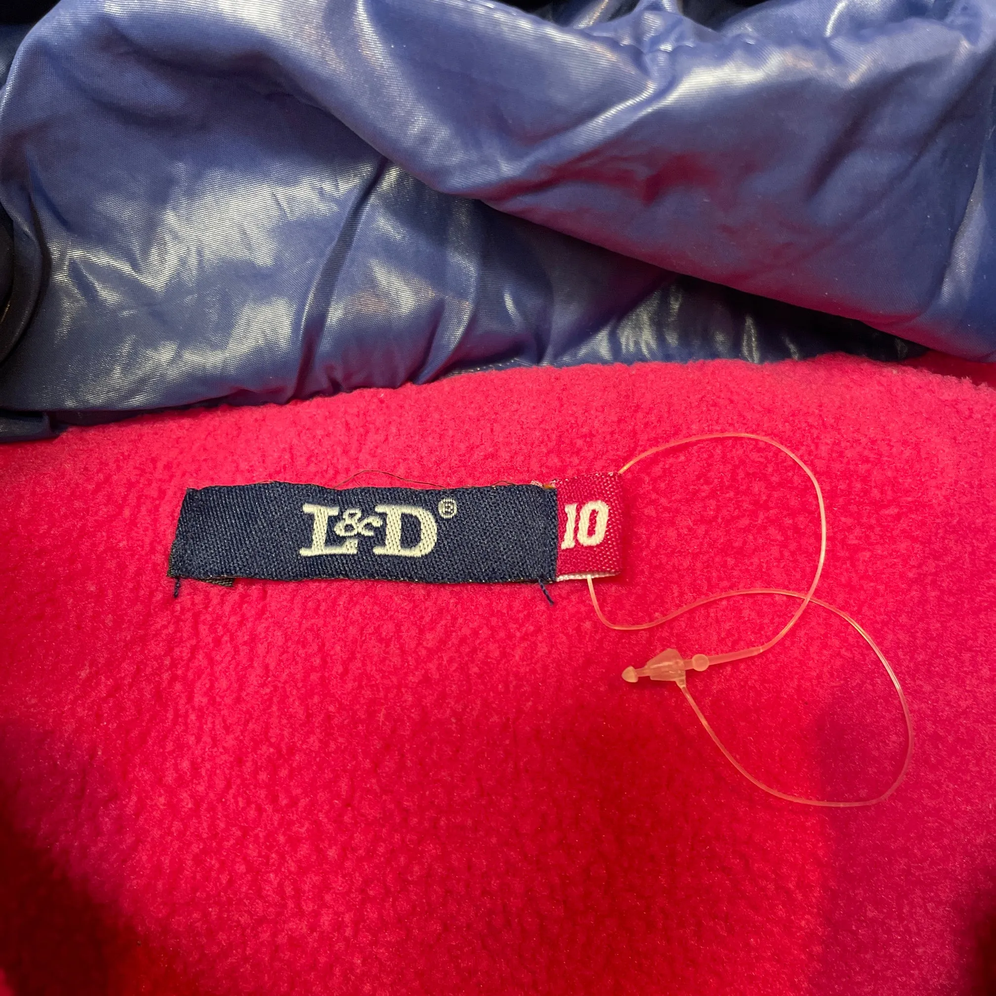 L&D fleece lined hooded puffer vest / jacket, size 10, Pre-loved