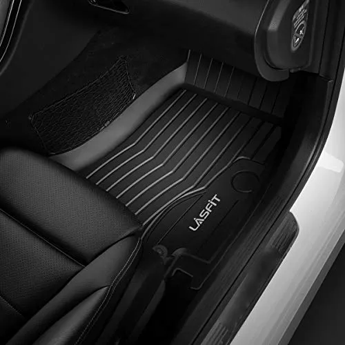 LASFIT Floor Mats Fits for Mercedes Benz GLC 2016-2021, Custom TPE Floor Liners, All Weather Guard, 1st & 2nd Row, Black
