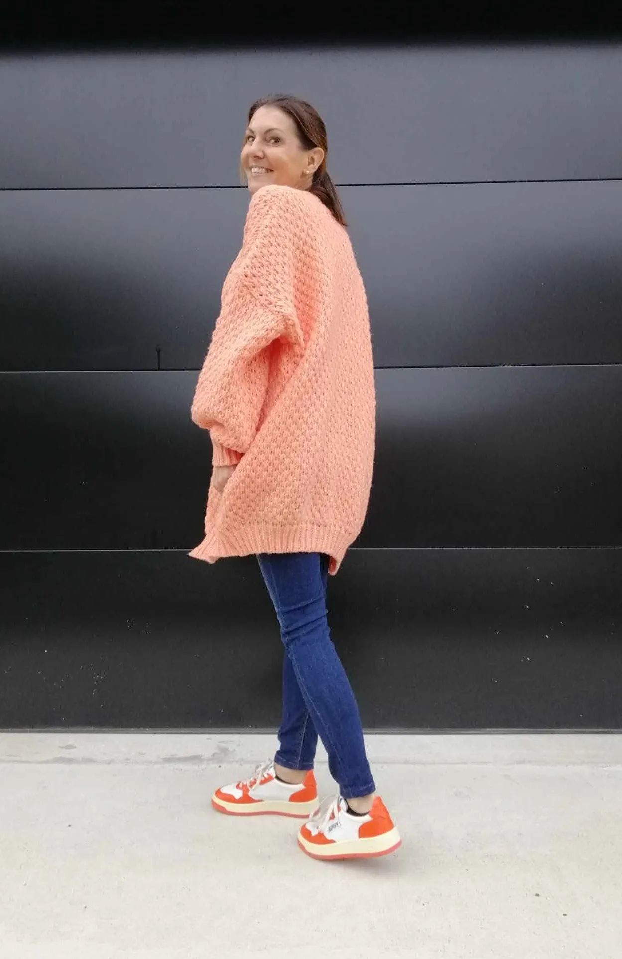 Lenny Long Cardigan - Pastel Orange