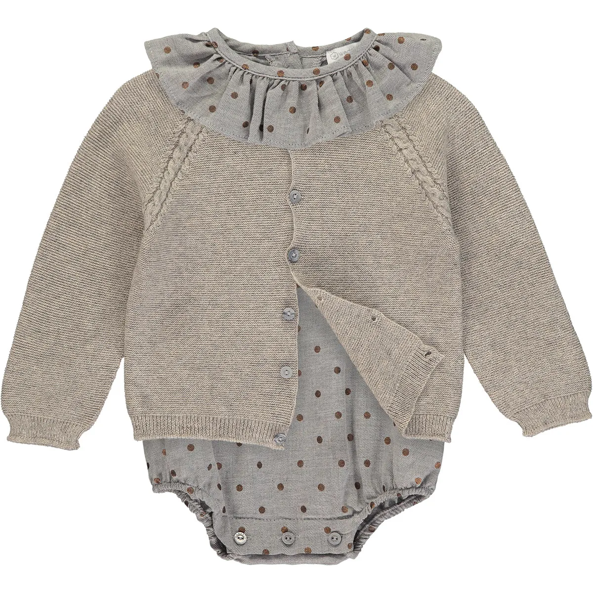 Light Brown Knitted Wool Cardigan
