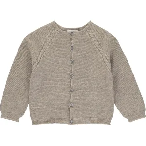 Light Brown Knitted Wool Cardigan