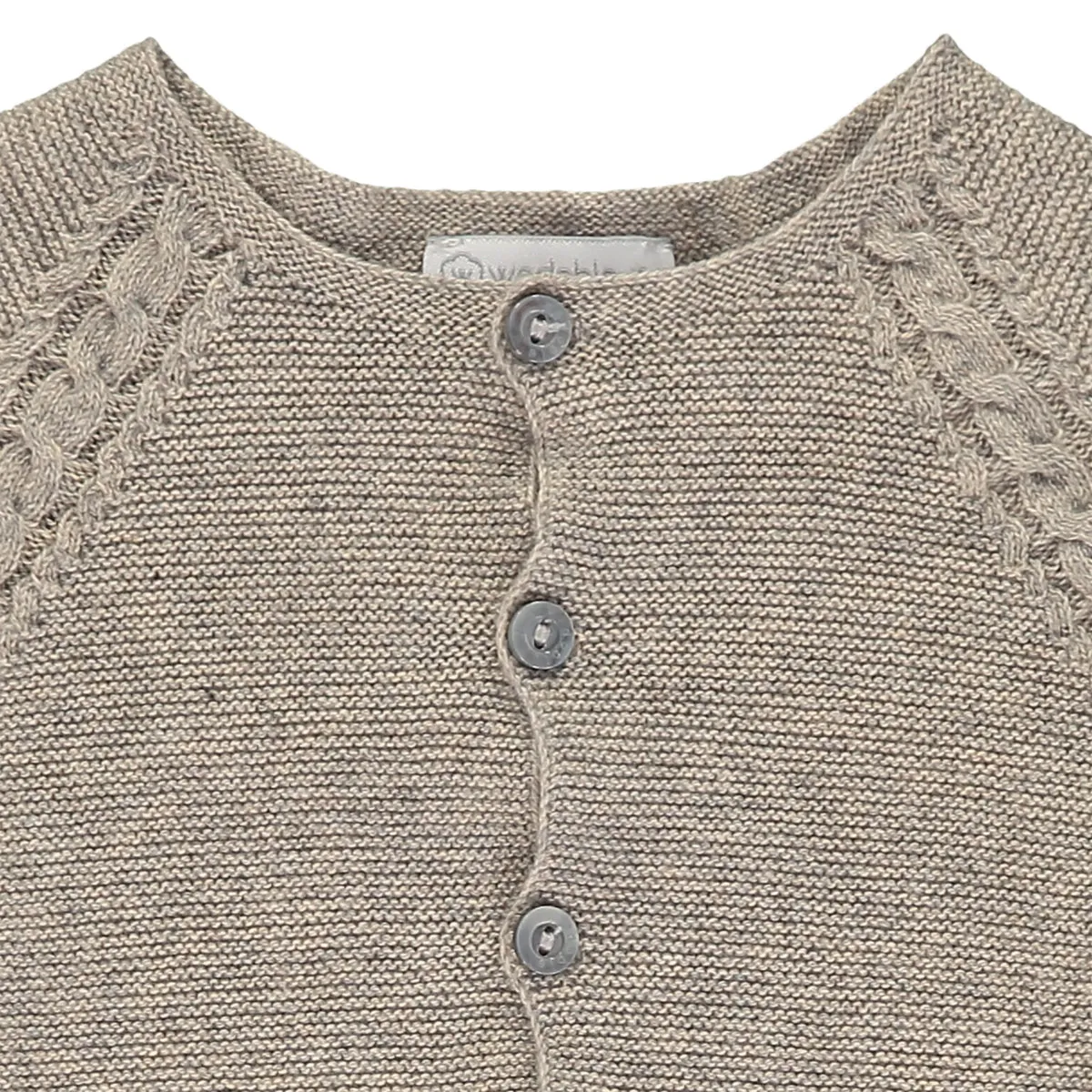 Light Brown Knitted Wool Cardigan