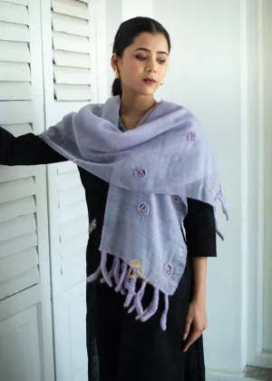 Lilac Bloom & Knot Textured Scarf
