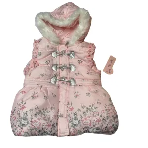Little Lass hooded floral puffer vest / jacket, size 5, BNWT