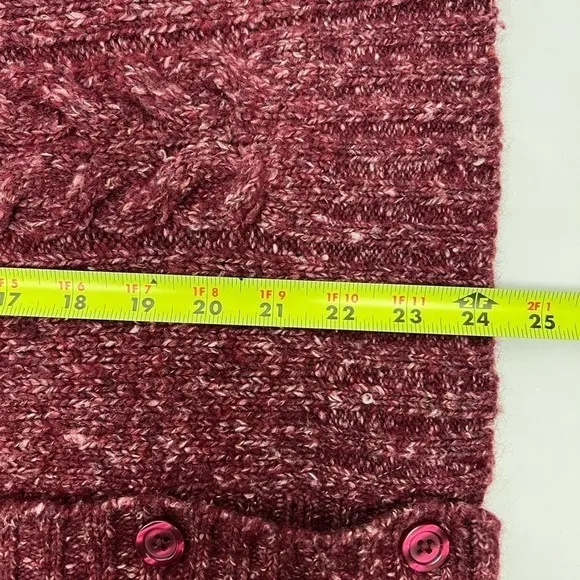 L.L. Bean Women’s Button Chunky Knit Cardigan Sz Large Multi Color 27% Wool