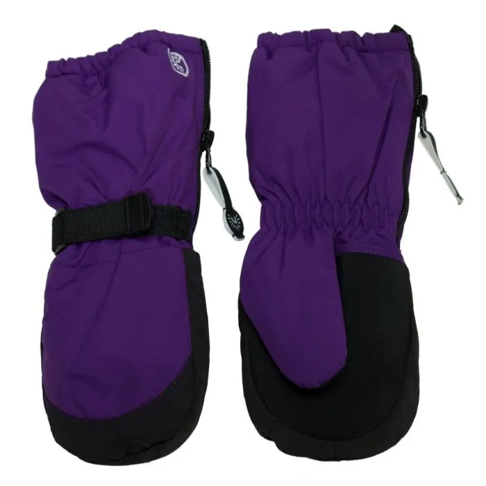 Long Cuff Waterproof Mittens with Clip - Black