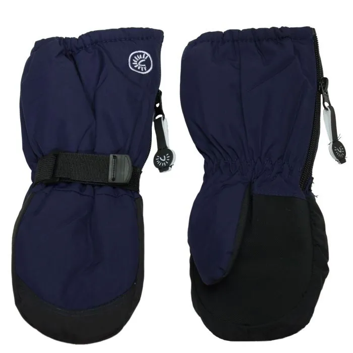 Long Cuff Waterproof Mittens with Clip - Black