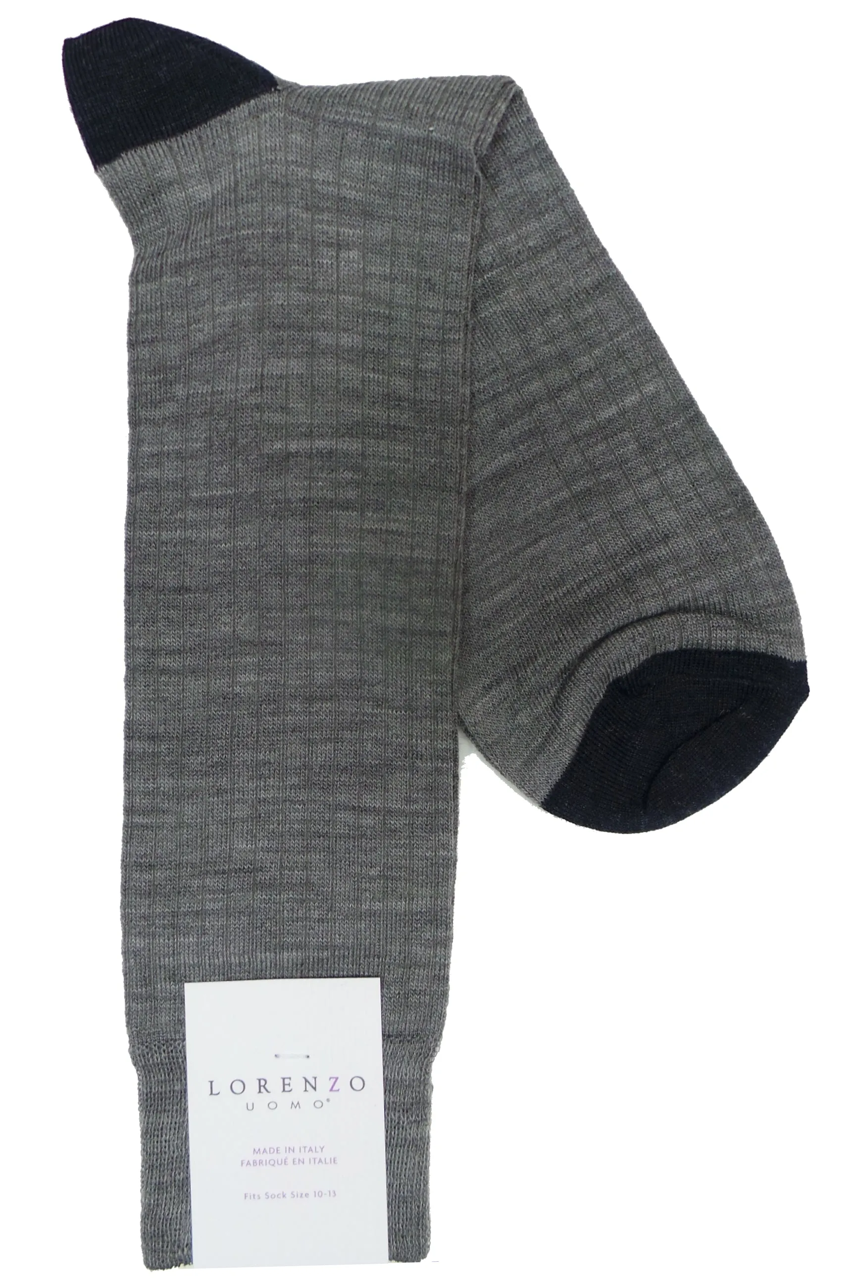 Lorenzo Uomo Merino Blend Ribbed Dress Socks
