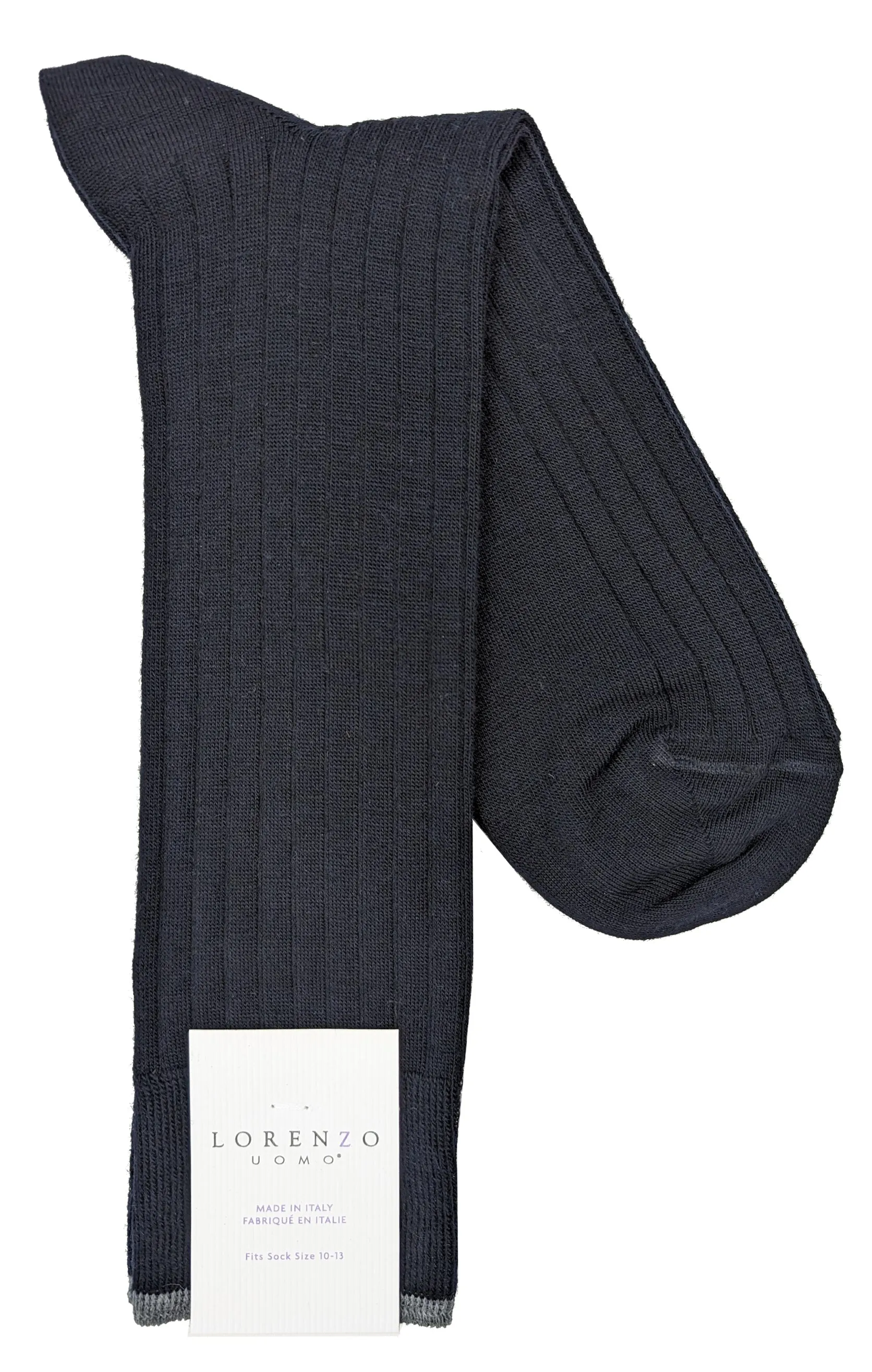Lorenzo Uomo Merino Blend Ribbed Dress Socks