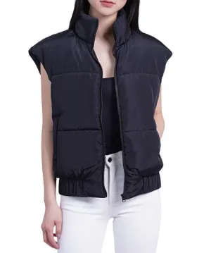 Love Token Black Nylon Puffer Vest