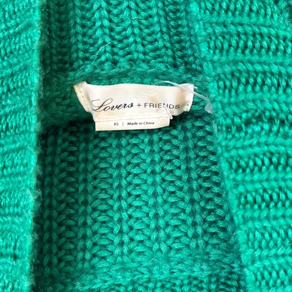 Lovers &amp; friends cropped emerald sweater size xs