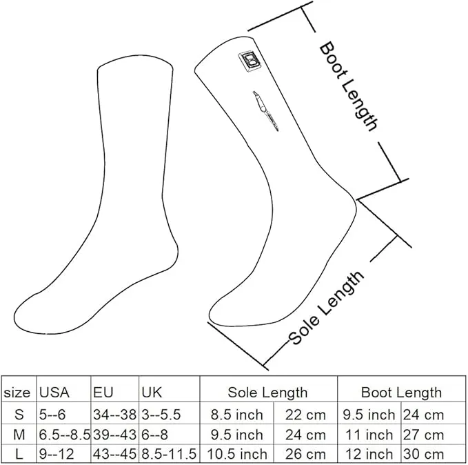 LPCRILLY Rechargeabel Electric Heated Socks ,3.7V Lower Safety Voltage Battery Powered Heating Hosiery For Men and Women, Riding Motorcycle and Bicycle Camping Hiking Fishing Skiing In Cold Winter Thermal socks foot warmer