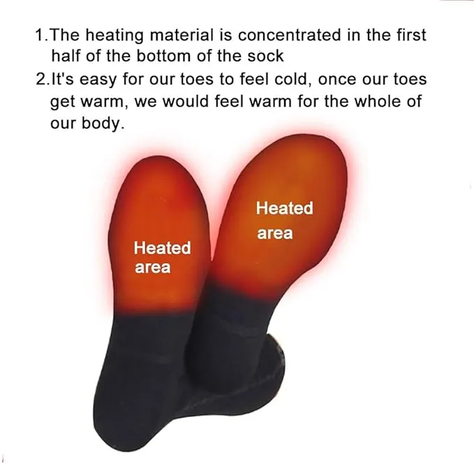 LPCRILLY Rechargeabel Electric Heated Socks ,3.7V Lower Safety Voltage Battery Powered Heating Hosiery For Men and Women, Riding Motorcycle and Bicycle Camping Hiking Fishing Skiing In Cold Winter Thermal socks foot warmer