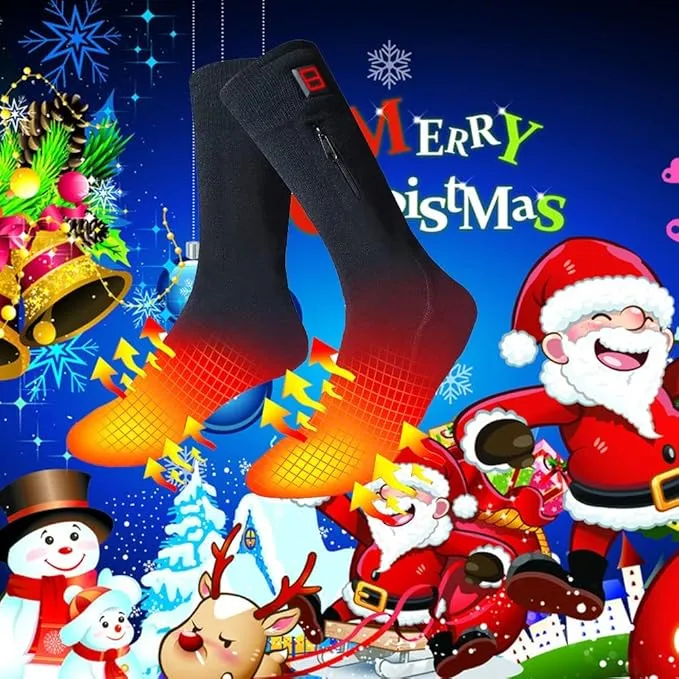 LPCRILLY Rechargeabel Electric Heated Socks ,3.7V Lower Safety Voltage Battery Powered Heating Hosiery For Men and Women, Riding Motorcycle and Bicycle Camping Hiking Fishing Skiing In Cold Winter Thermal socks foot warmer