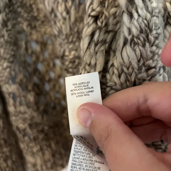 lucky brand diamond knit wool blend chunky cardigan