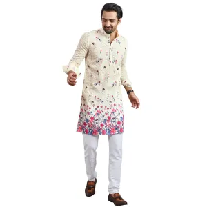 Lush Meadow Off-White Plain Kurta