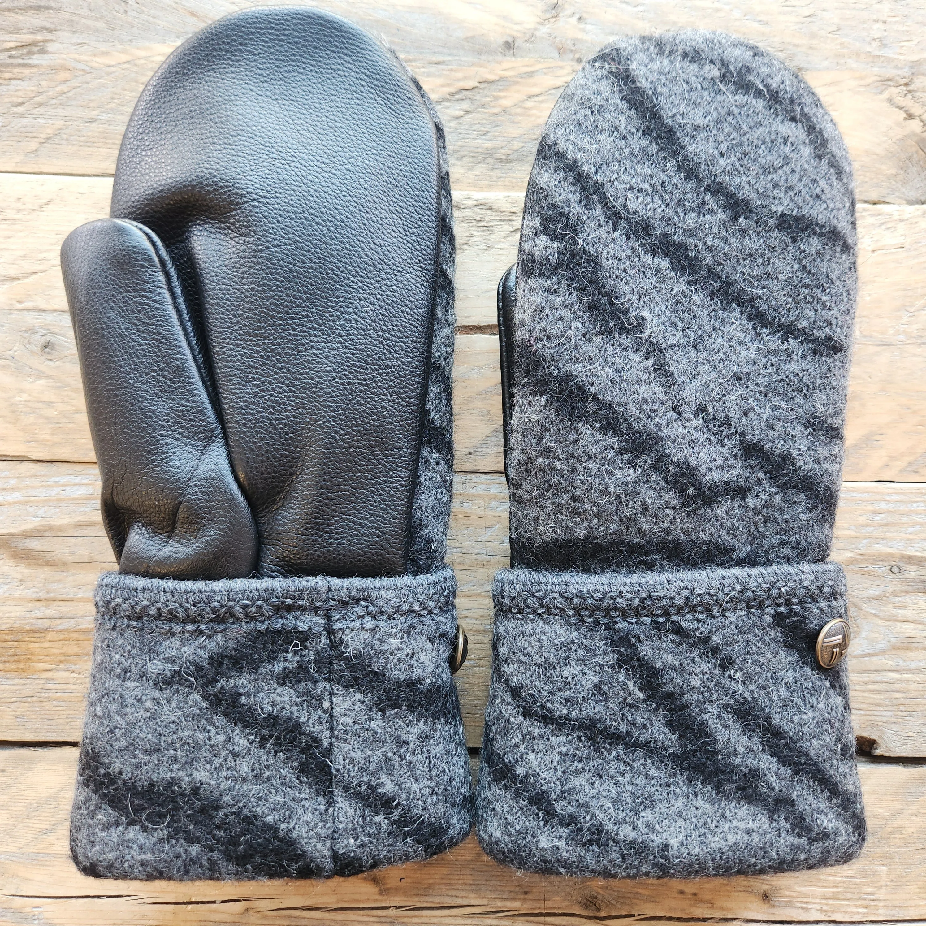 Luxe Wool Mittens with Leather or Suede