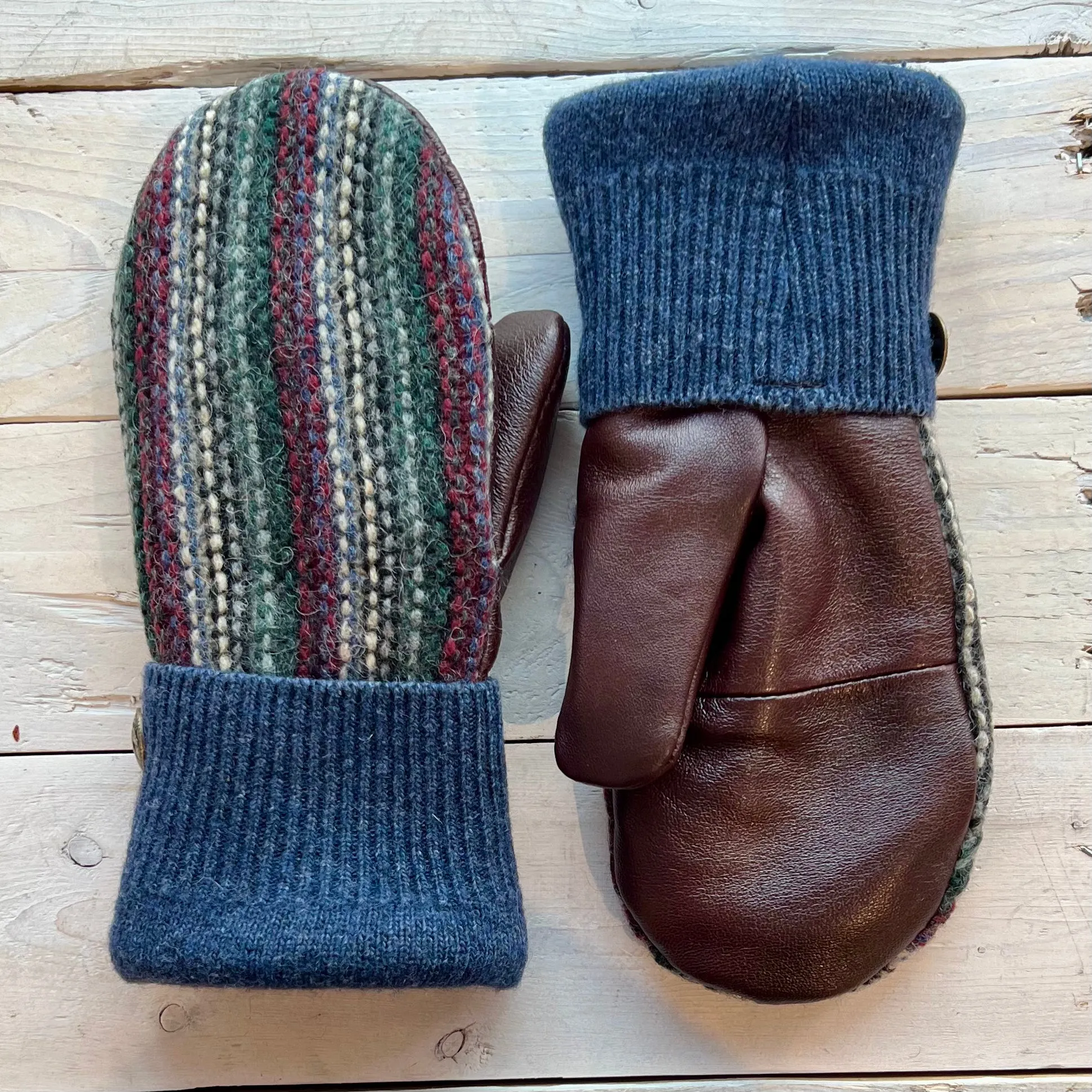 Luxe Wool Mittens with Leather or Suede