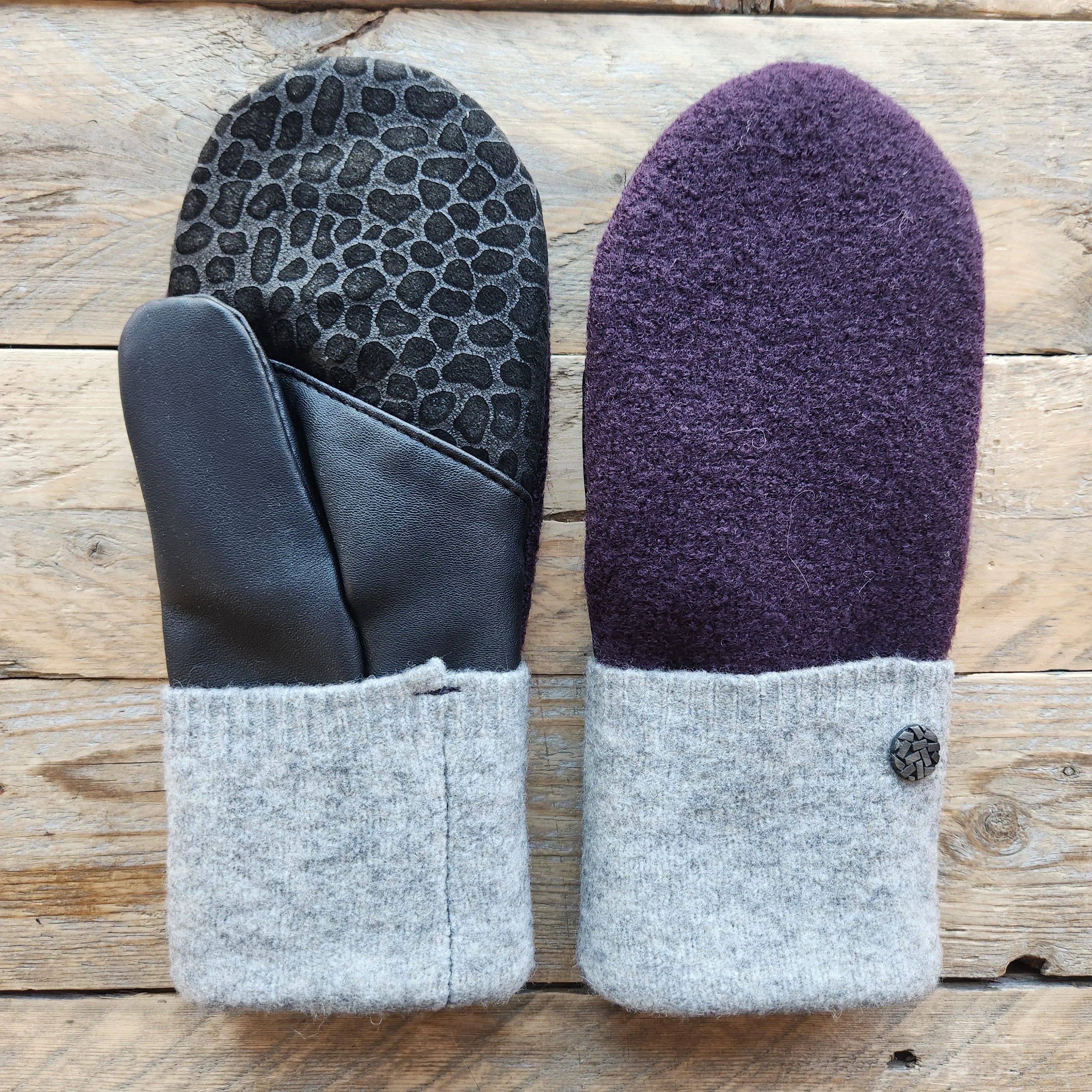 Luxe Wool Mittens with Leather or Suede