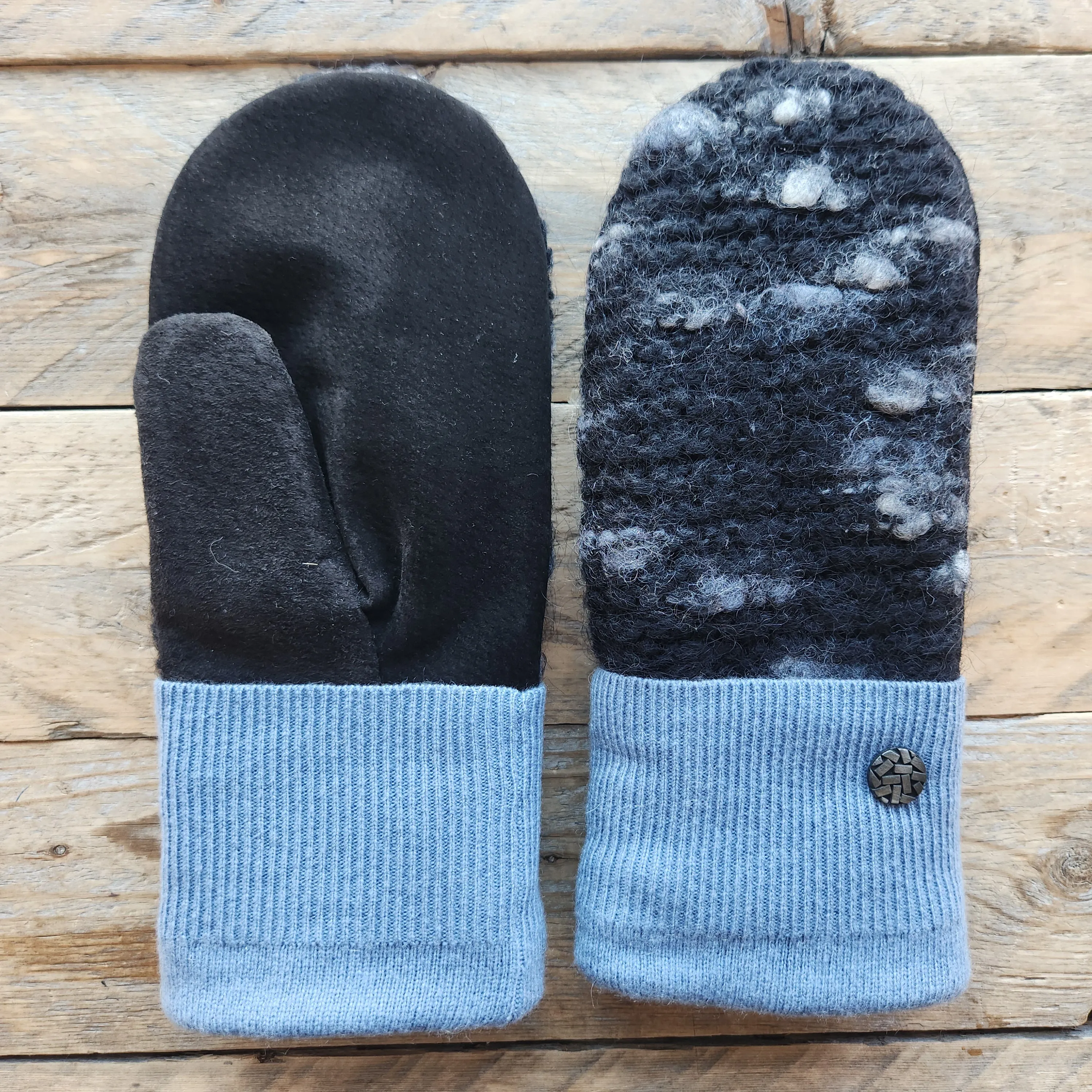 Luxe Wool Mittens with Leather or Suede