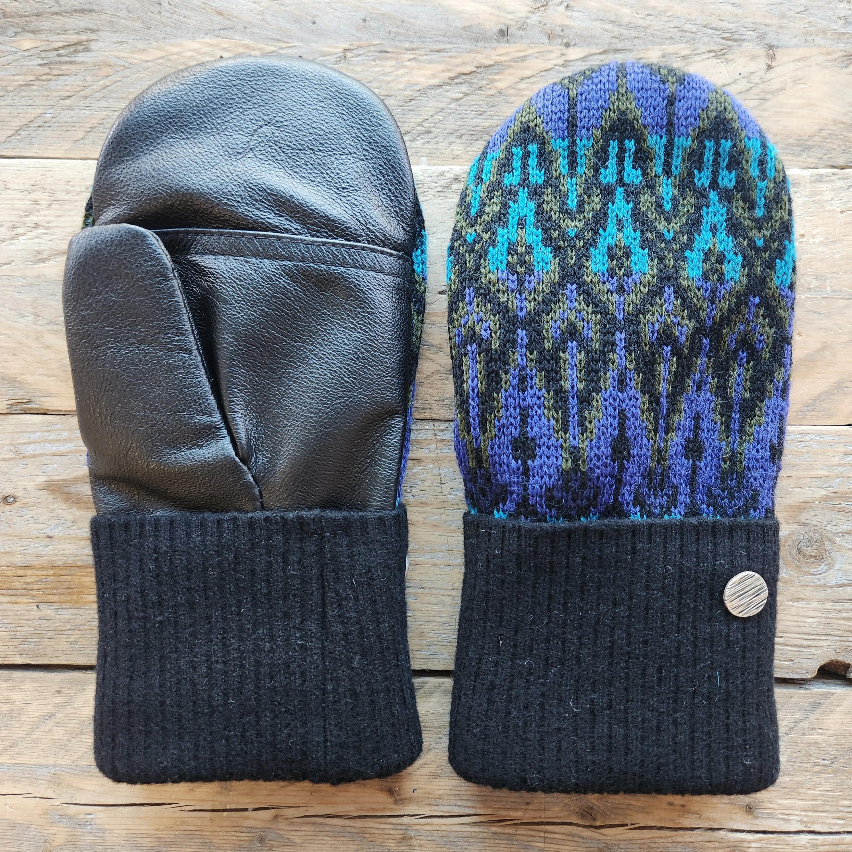 Luxe Wool Mittens with Leather or Suede