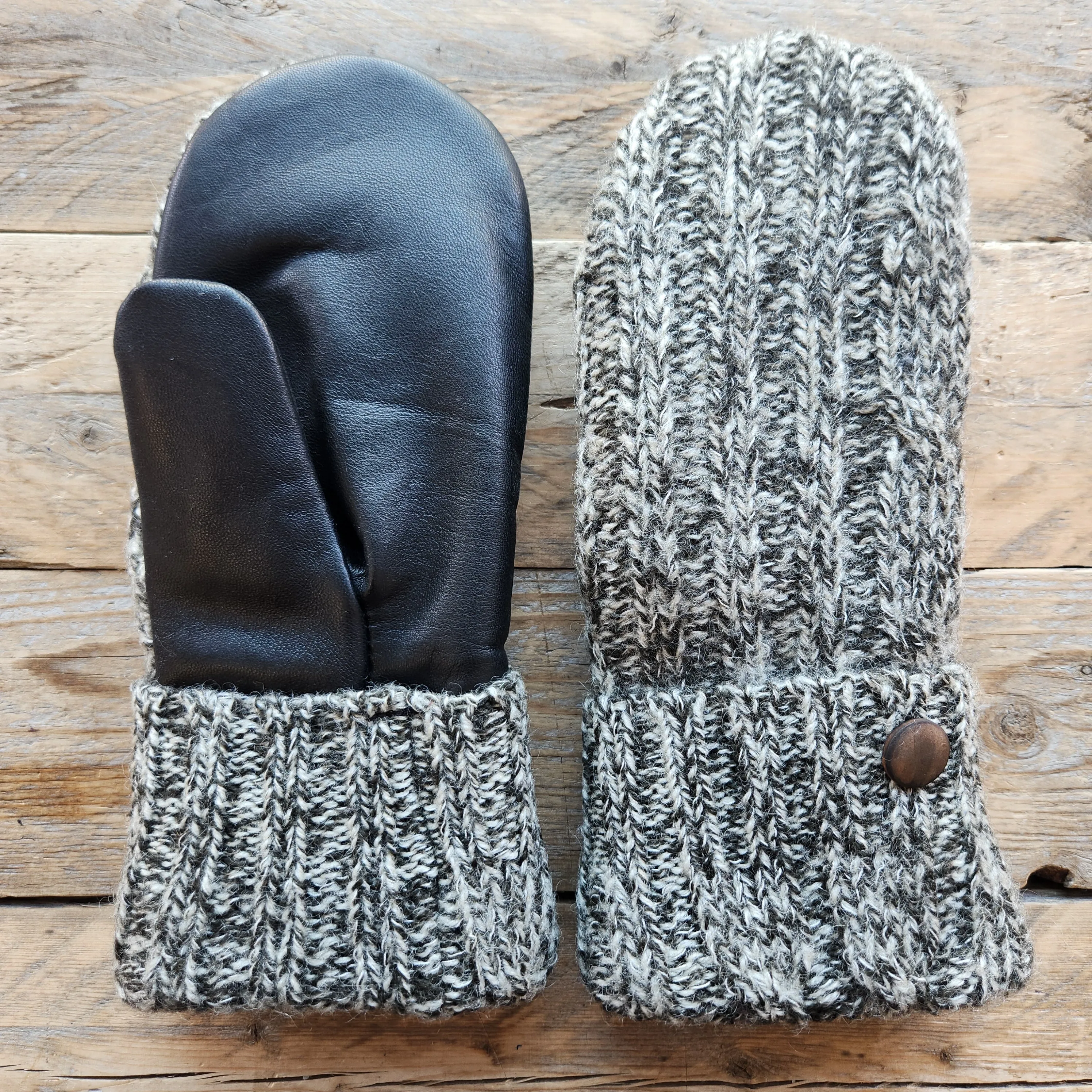 Luxe Wool Mittens with Leather or Suede