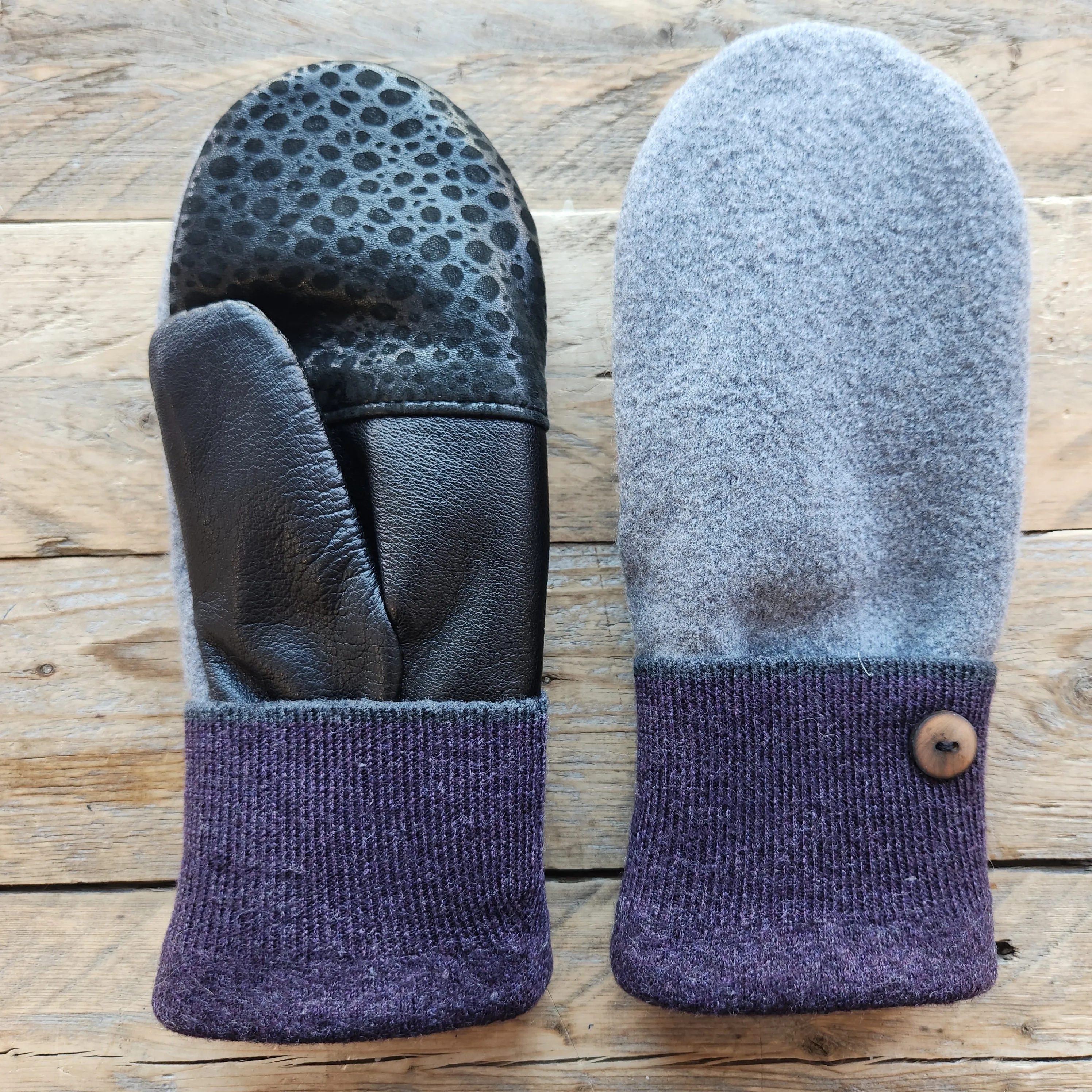 Luxe Wool Mittens with Leather or Suede