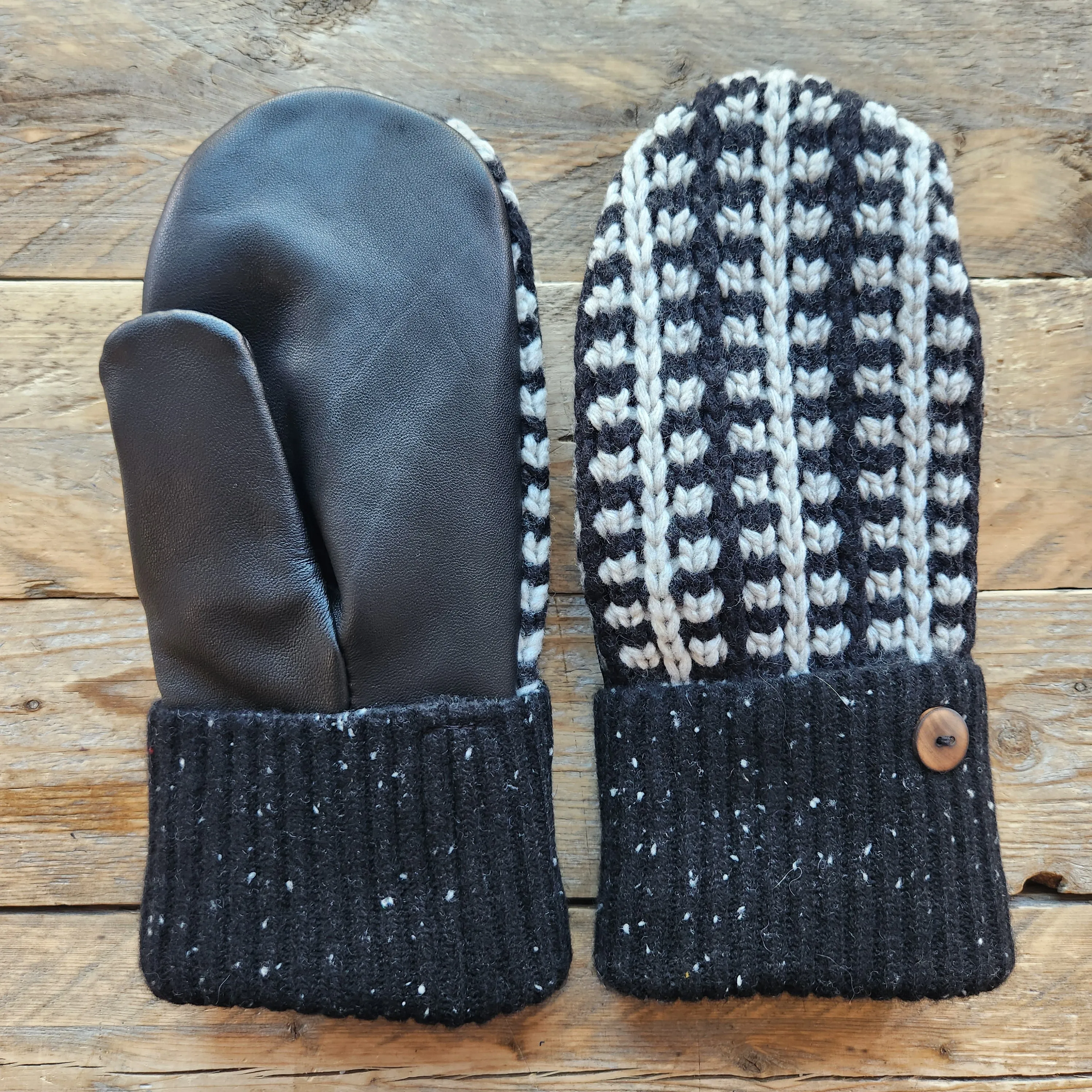 Luxe Wool Mittens with Leather or Suede