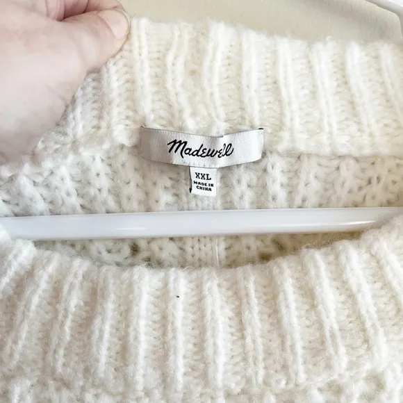Madewell Pointelle Knowe Sweater Vest in Ivory Size XXL