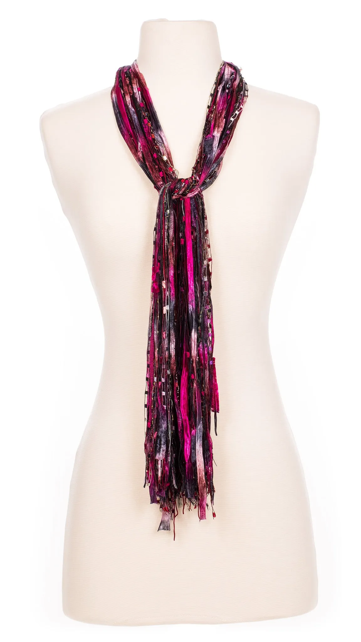 Magenta Greyshade String Scarf