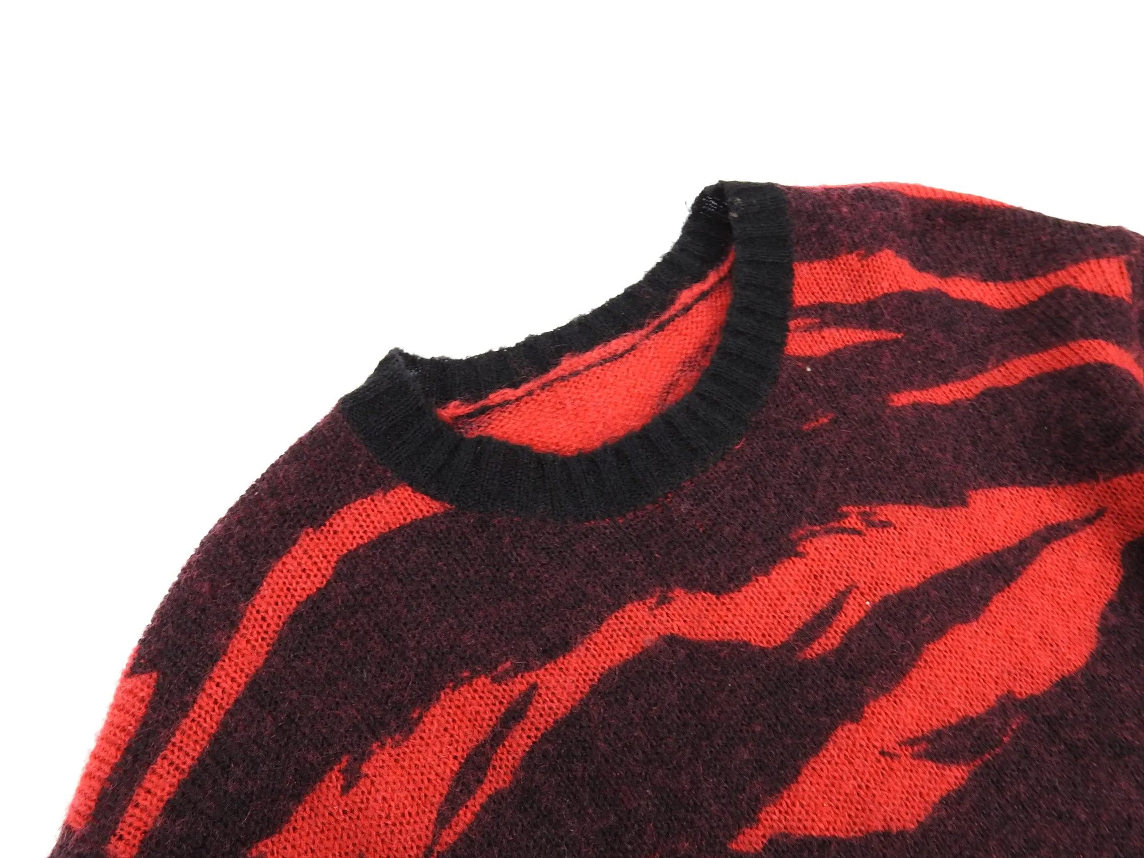 Maharishi Red Tiger Camo Wool Knit Sweater - L