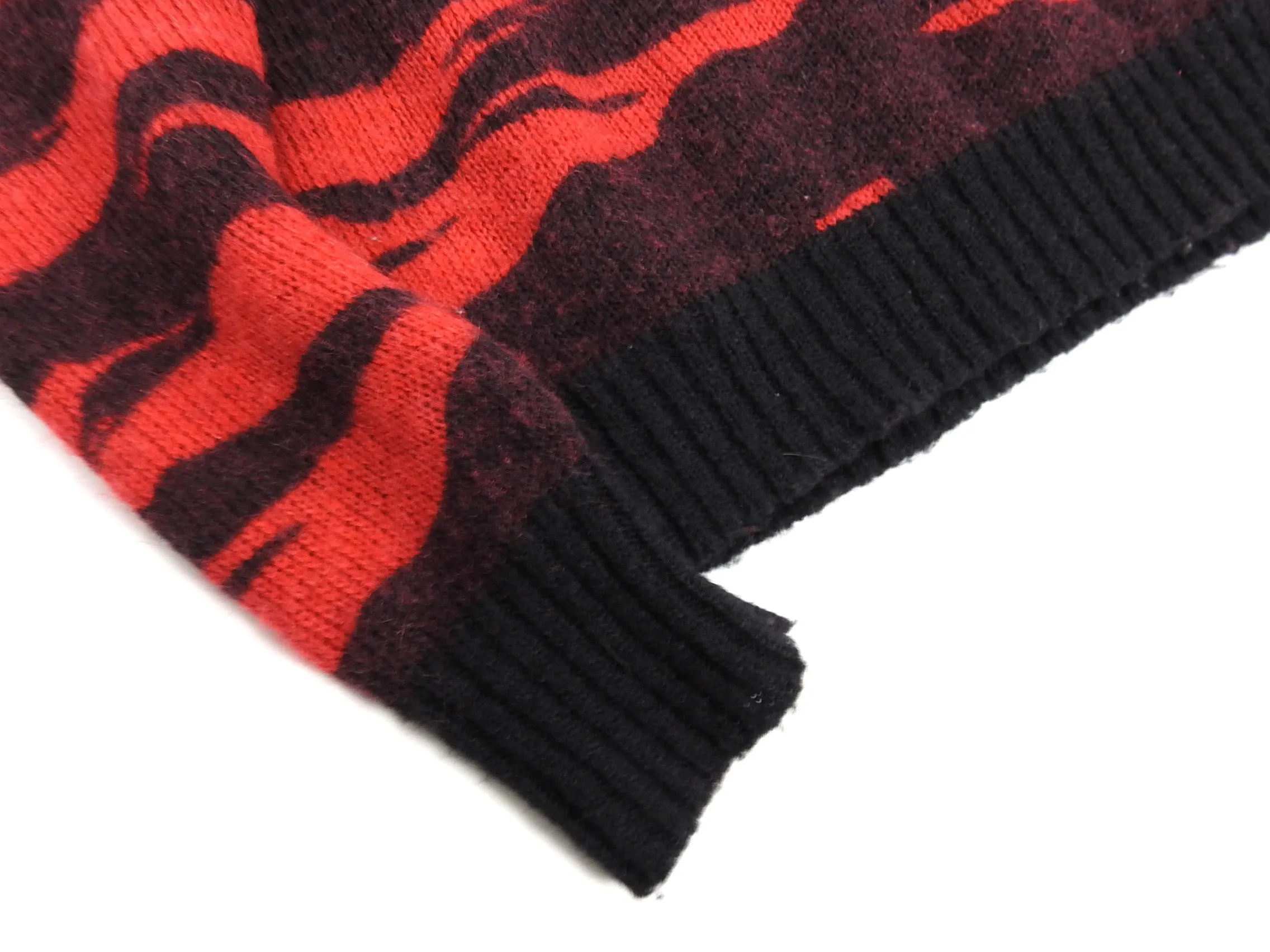 Maharishi Red Tiger Camo Wool Knit Sweater - L