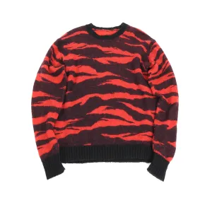 Maharishi Red Tiger Camo Wool Knit Sweater - L