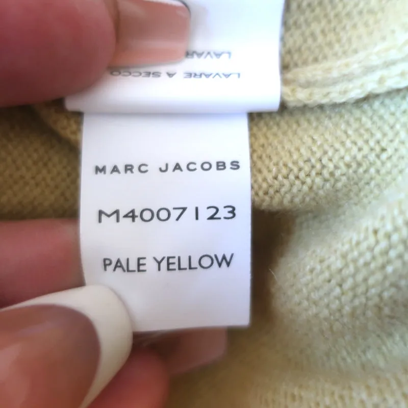 Marc Jacobs Beaded Cardigan Yellow Wool-Cashmere Size Small