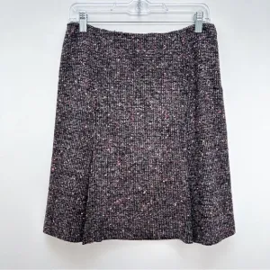 MaxMara Brown &amp; Gray Tweed Boucle Pleated Skirt